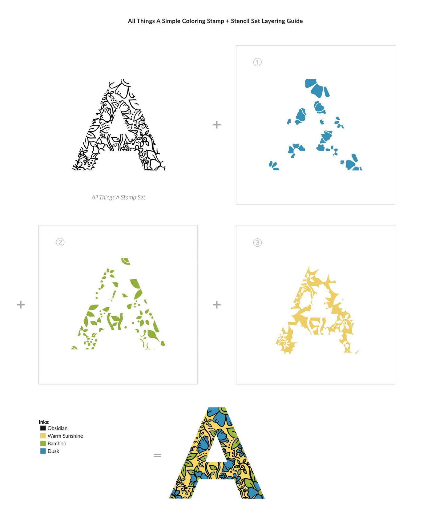 All Things A Simple Coloring Stencil Set (3 in 1)