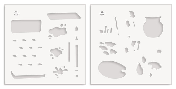 EXP Factors Stencil An Artist's Collection Coloring Stencil Set (2 in 1)