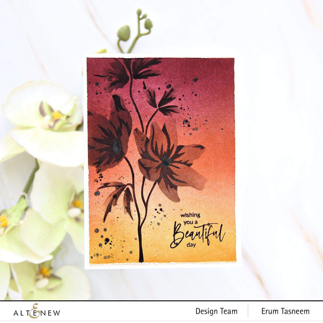 Altenew Anemone Branch Stencil Set (3 in 1) featuring detailed floral stencil designs for craft and DIY projects.
