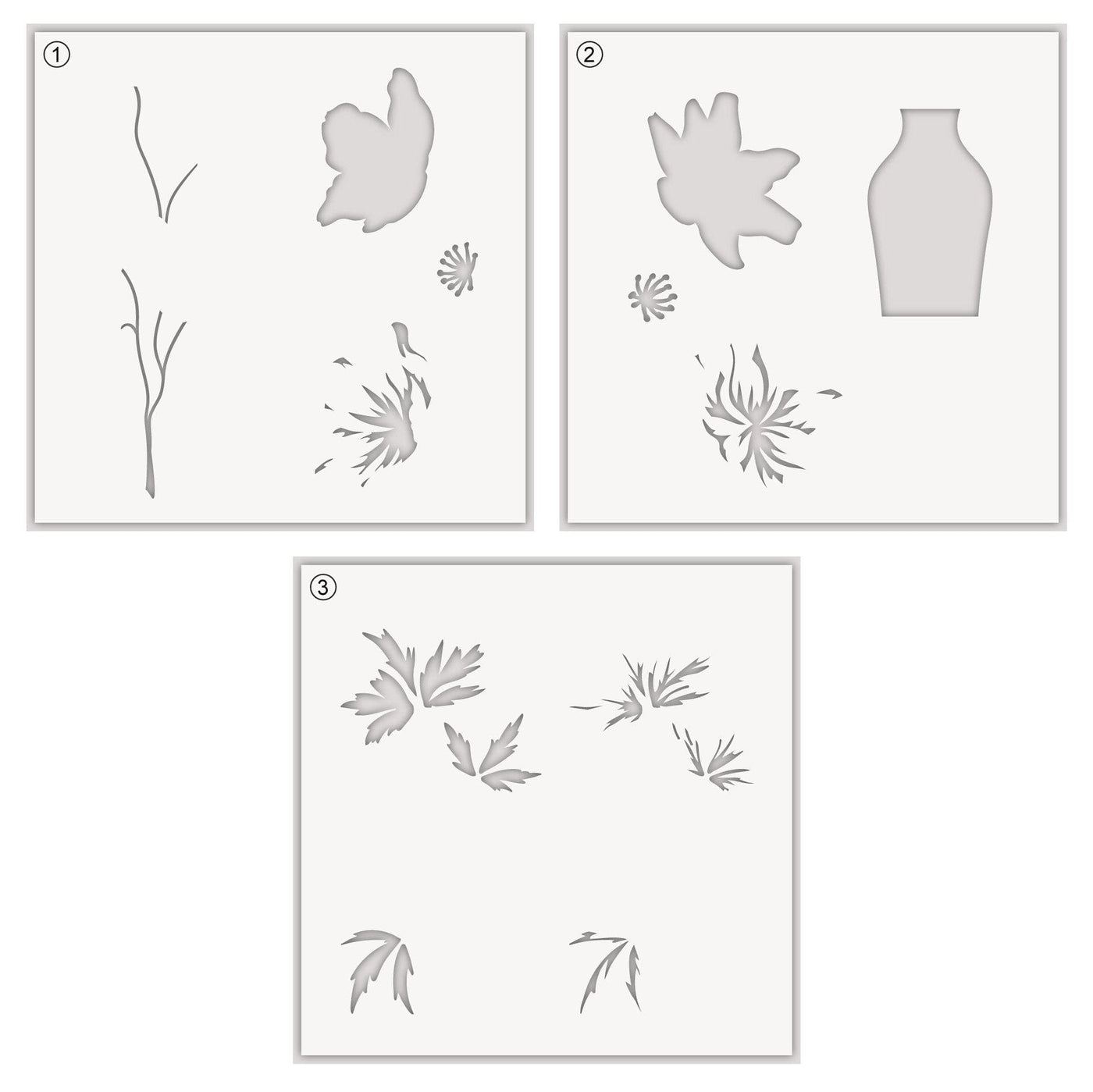 EXP Factors Stencil Anemone Branch Stencil Set (3 in 1)