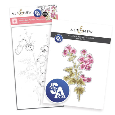 Stencil Art: Painted Geraniums & Add-on Die Bundle