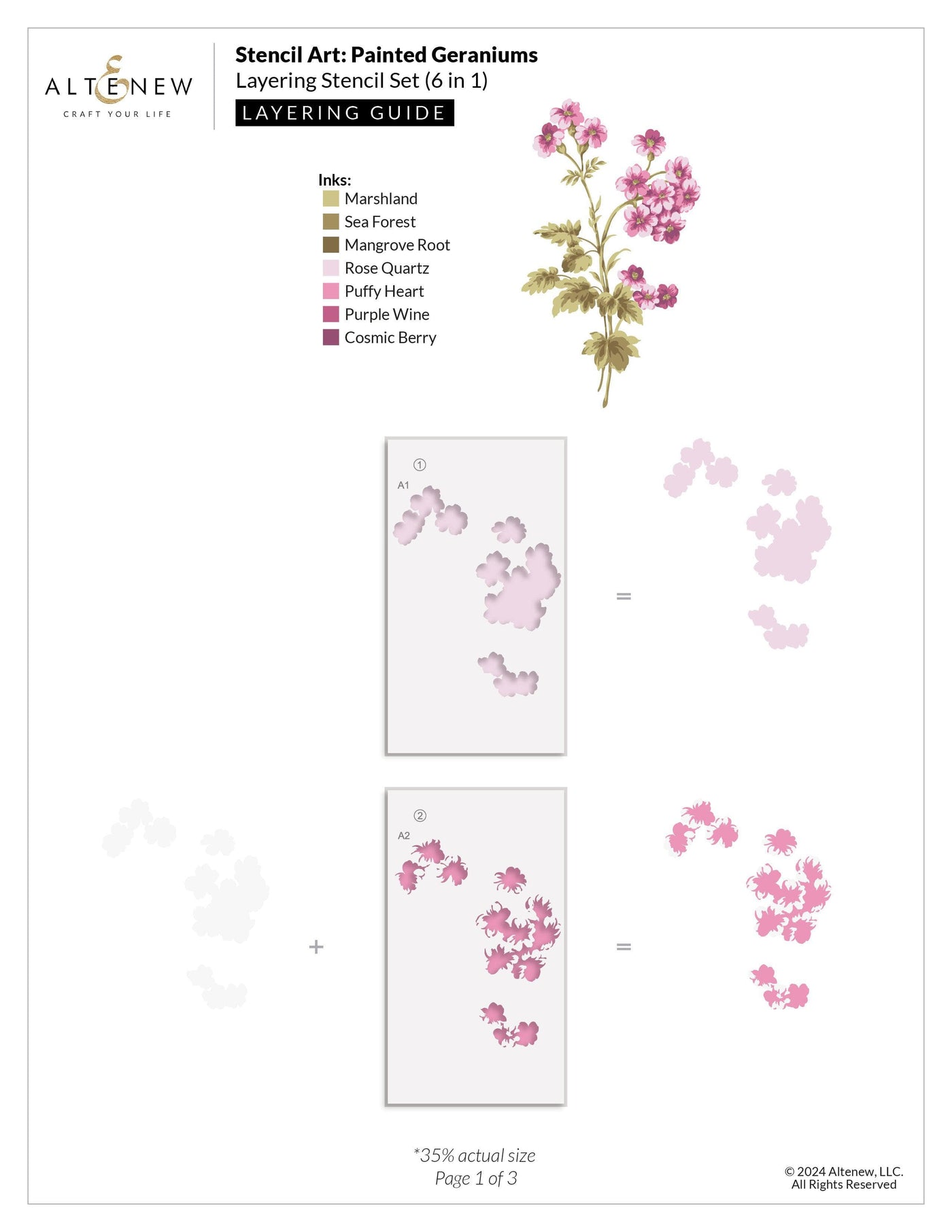 Stencil Art: Painted Geraniums & Add-on Die Bundle