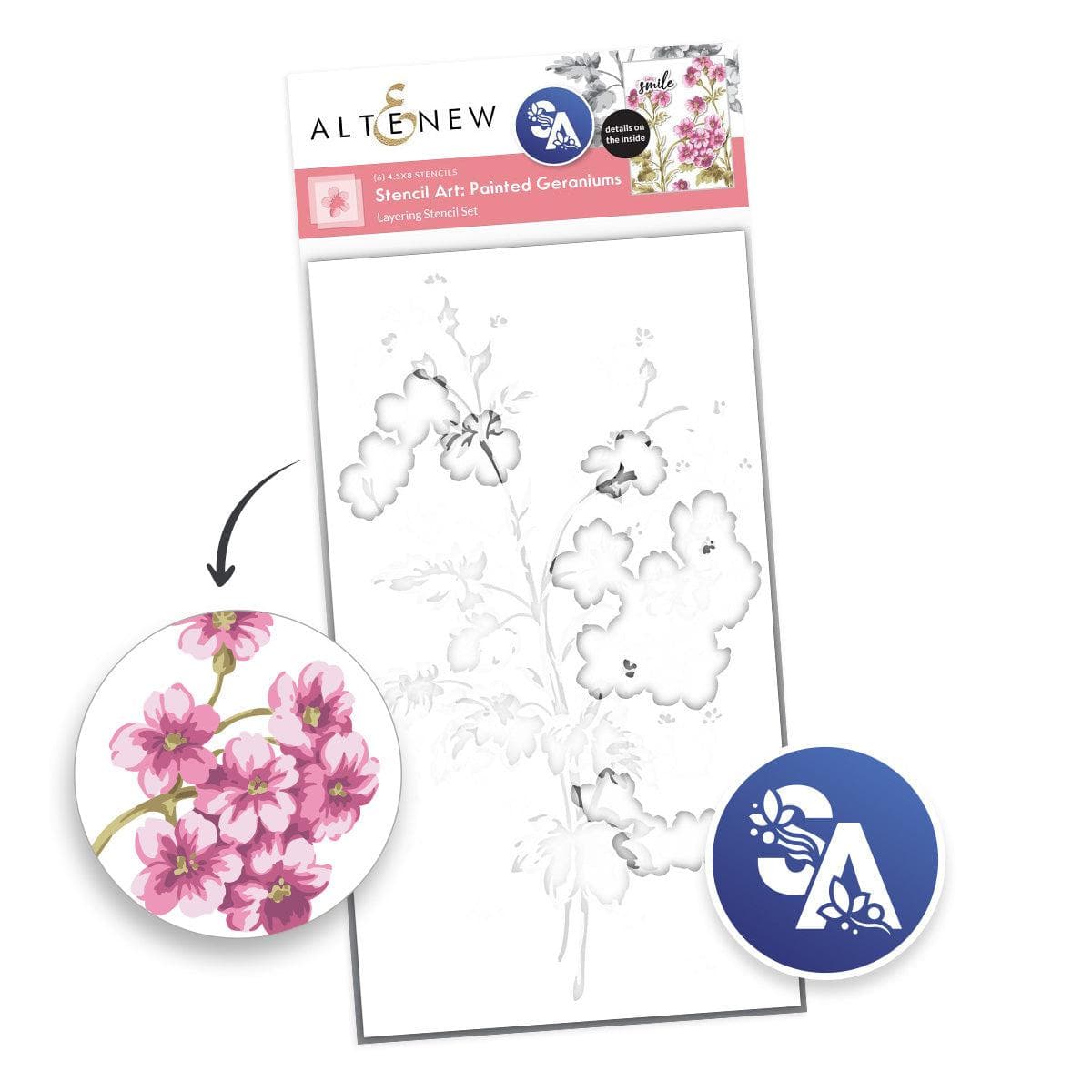 Stencil Art: Painted Geraniums & Add-on Die Bundle