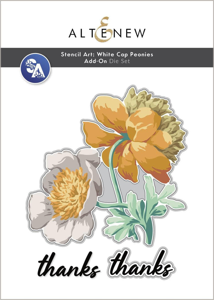 Stencil Art: White Cap Peonies & Add-on Die Bundle
