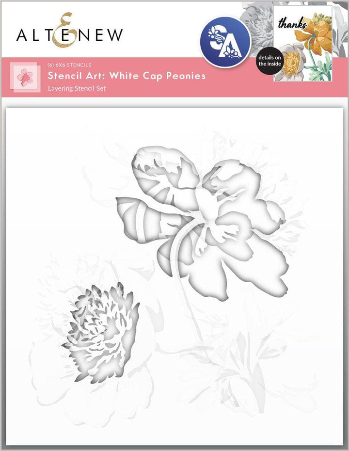 Stencil Art: White Cap Peonies & Add-on Die Bundle