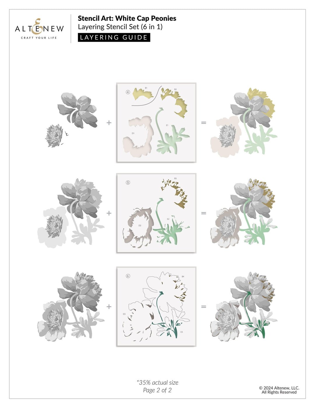 Stencil Art: White Cap Peonies & Add-on Die Bundle