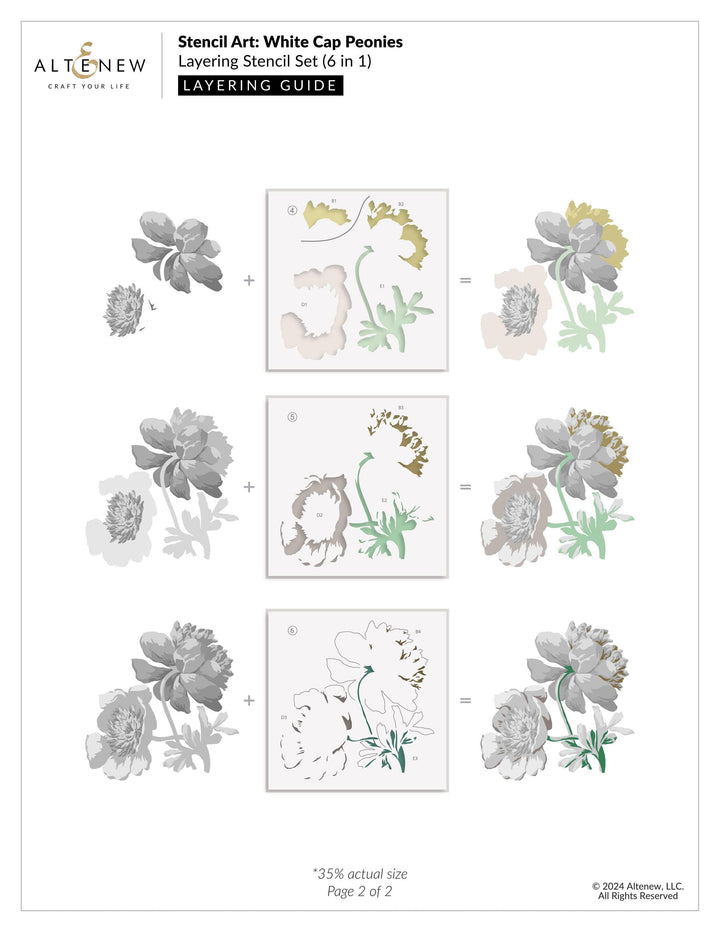 Stencil Art: White Cap Peonies & Add-on Die Bundle