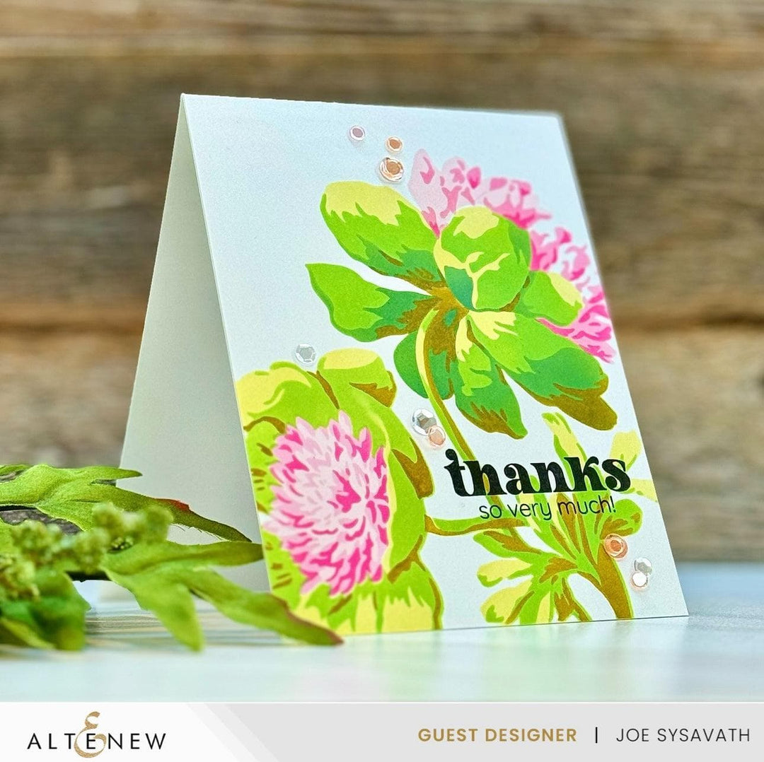 Stencil Art: White Cap Peonies & Add-on Die Bundle