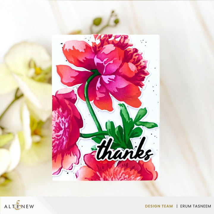 Stencil Art: White Cap Peonies & Add-on Die Bundle