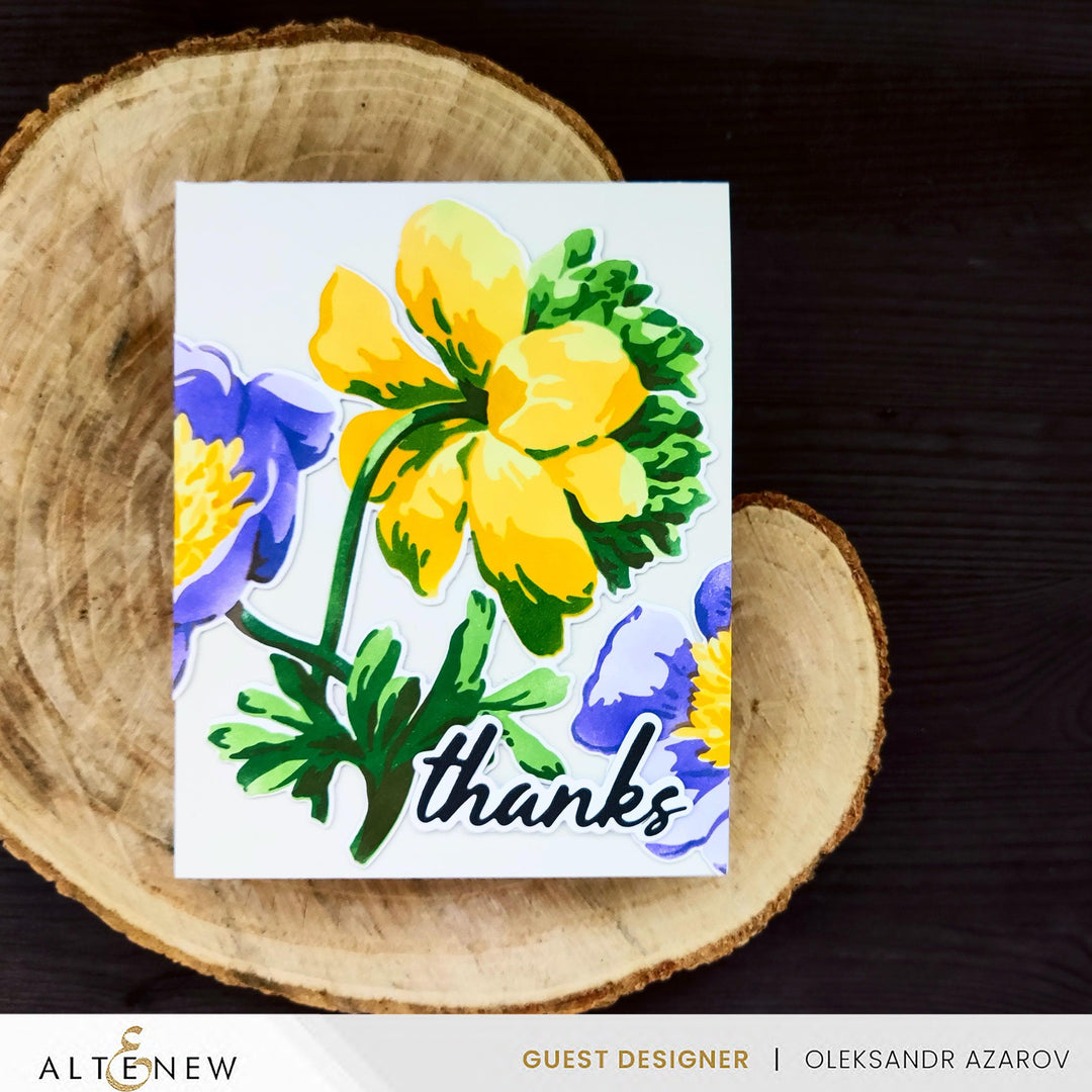 Stencil Art: White Cap Peonies & Add-on Die Bundle