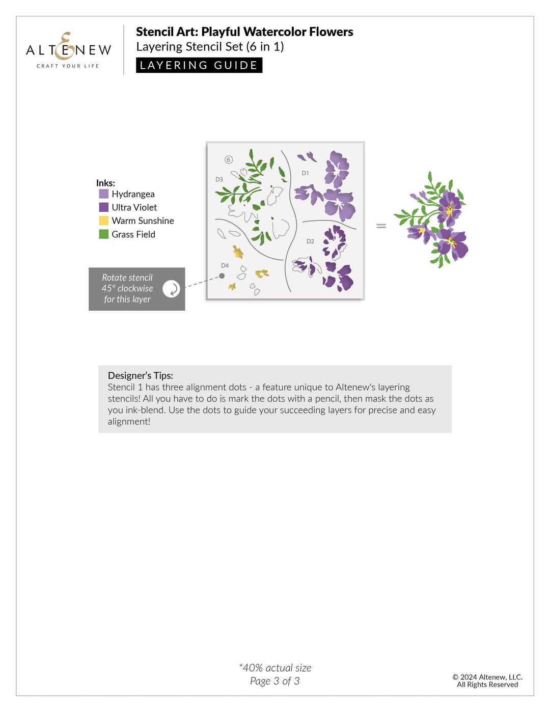 Stencil Art: Playful Watercolor Flowers Layering Stencil Set (6 in 1)