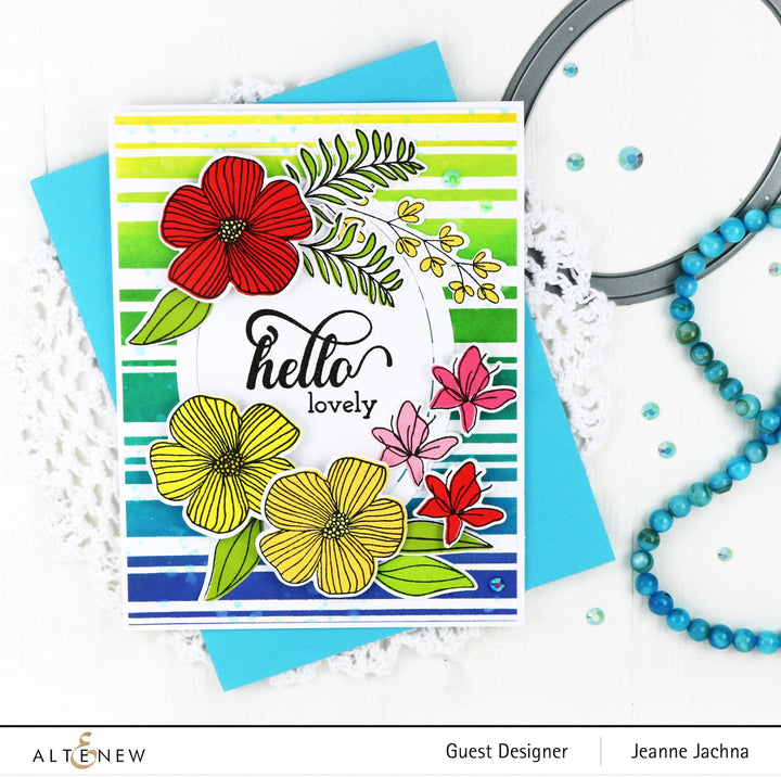 Photocentric Stencil Beach Towel Stripes Stencil