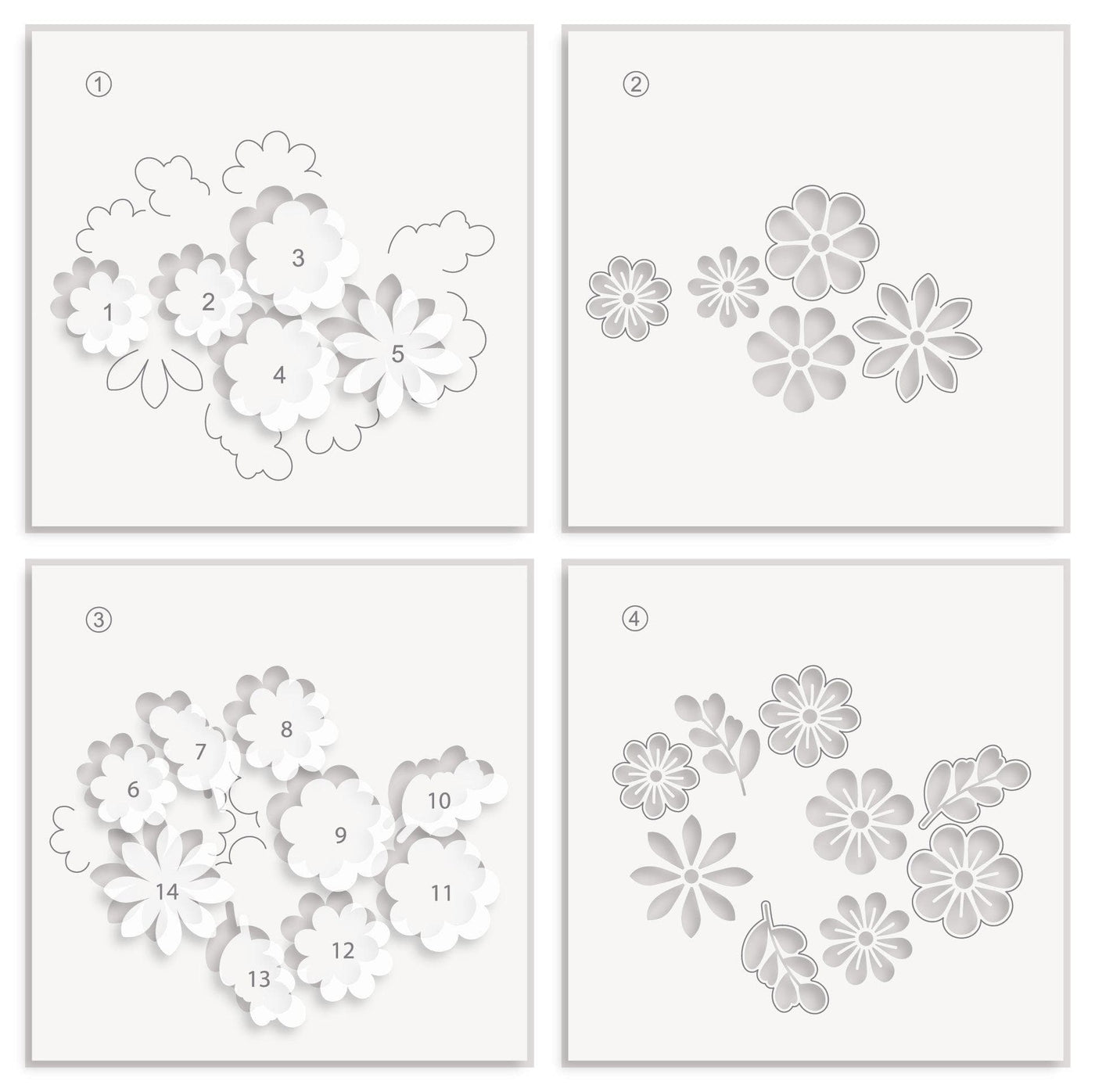 Bloom Cookies Layering Stencil Set (4 in 1)