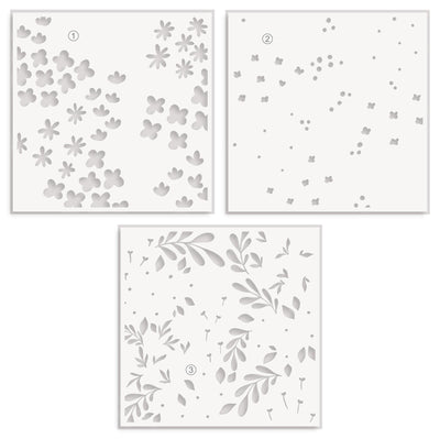 Photocentric Stencil Blooming Flower Bed Stencil Set (3 in 1)