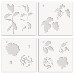 EXP Factors Stencil Botanical Illustrations Layering Stencil Set (4 in 1)