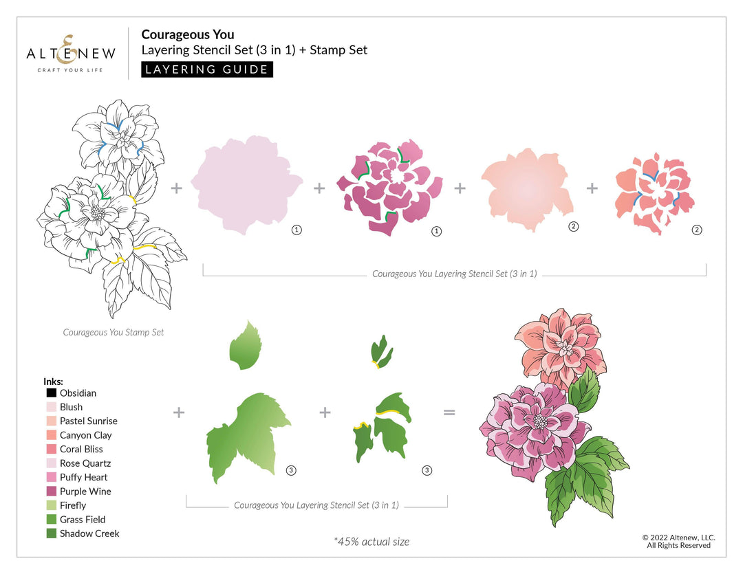 EXP Factors Stencil Courageous You Layering Stencil Set (3 in 1)