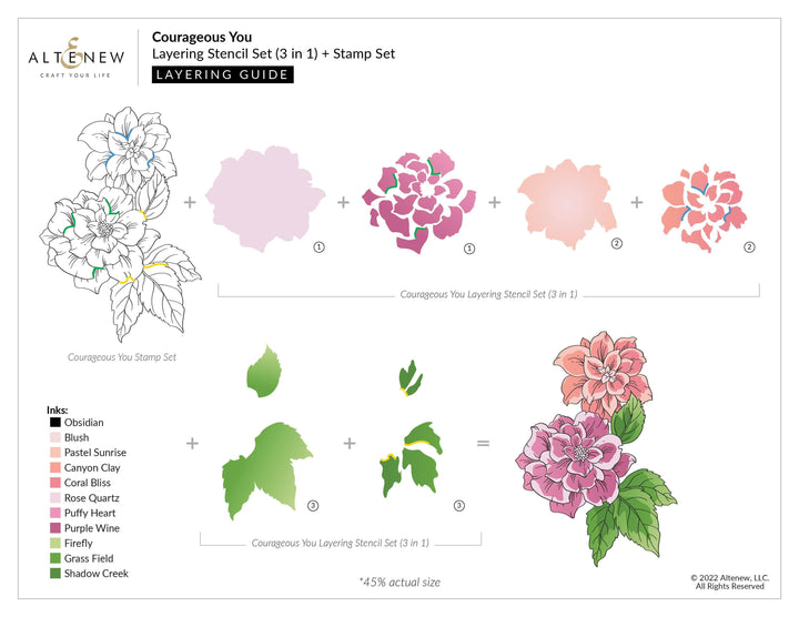 EXP Factors Stencil Courageous You Layering Stencil Set (3 in 1)