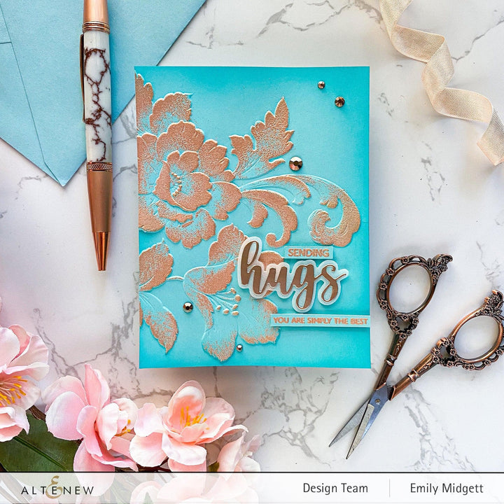 EXP Factors Stencil Craft Your Life Project Kit: Floral Acanthus Add-on Layering Stencil for Embossing Folder (4 in 1)