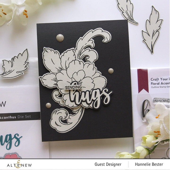 EXP Factors Stencil Craft Your Life Project Kit: Floral Acanthus Add-on Layering Stencil for Embossing Folder (4 in 1)