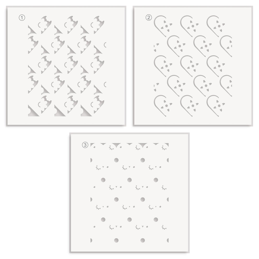 Dainty Hearts Stencil Set (3 in 1)