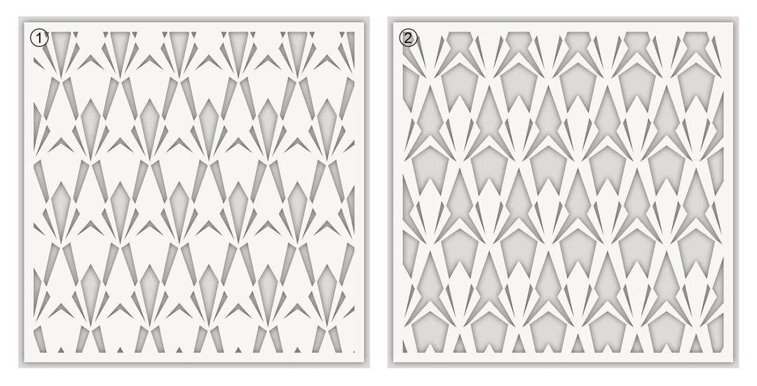 EXP Factors Stencil Deco Diamonds Stencil Set (2 in 1)