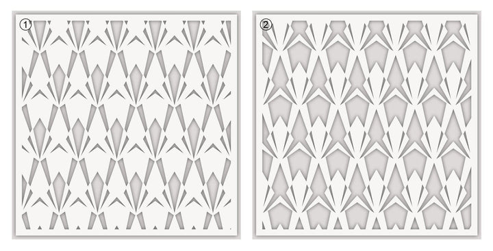 EXP Factors Stencil Deco Diamonds Stencil Set (2 in 1)