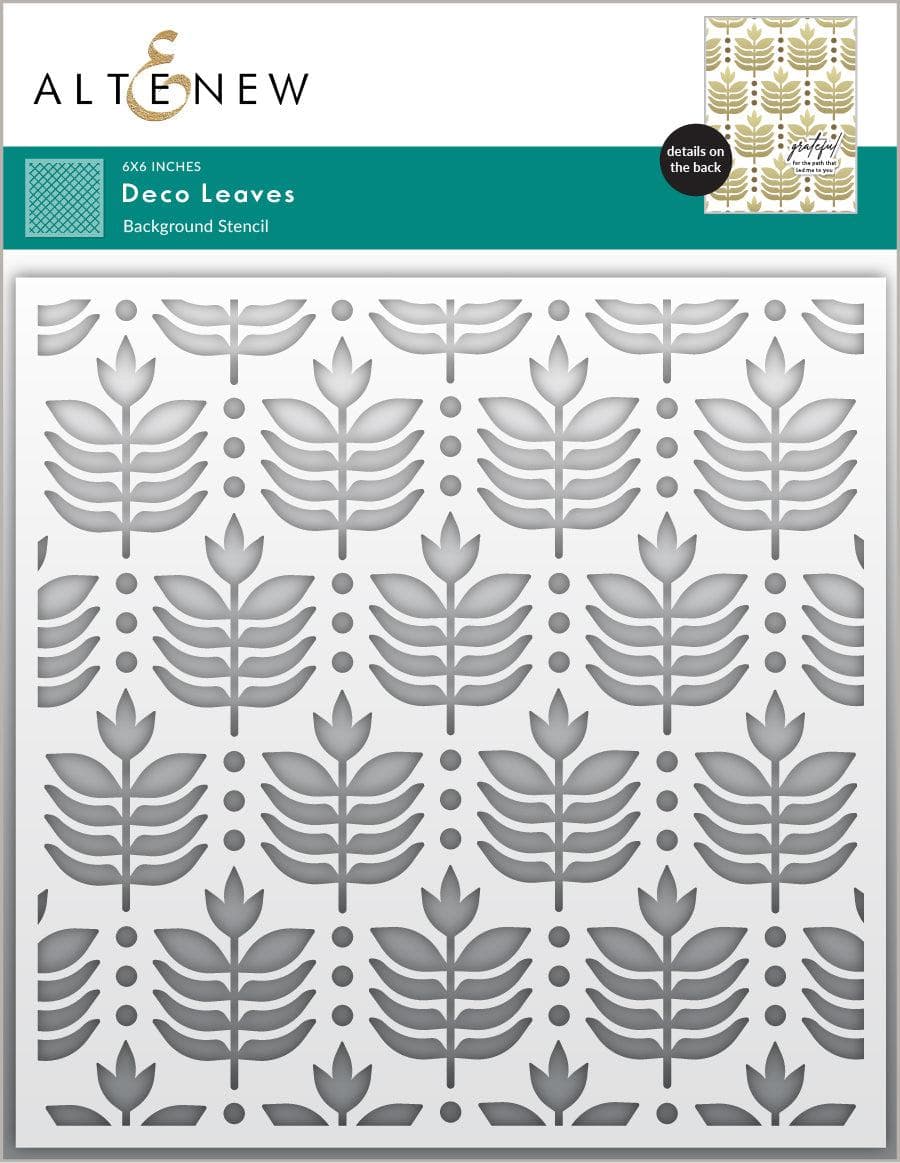 Deco Leaves Background Stencil