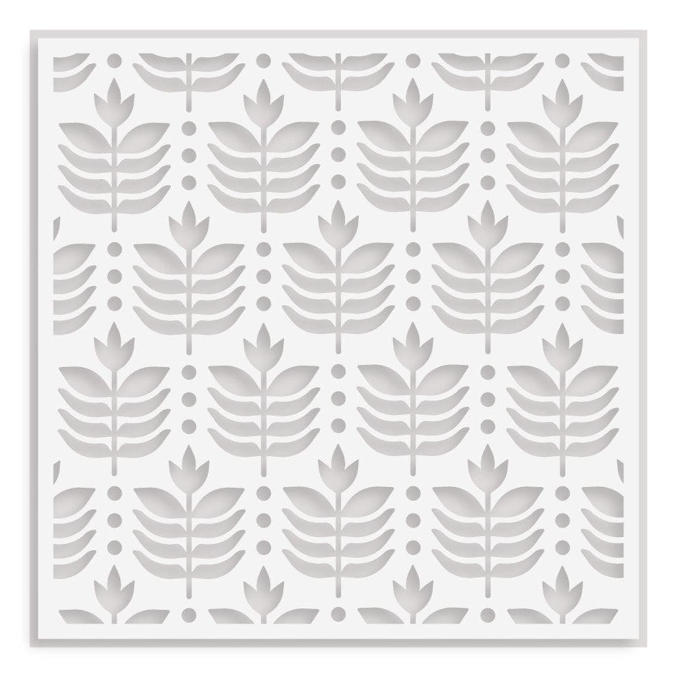 Deco Leaves Background Stencil