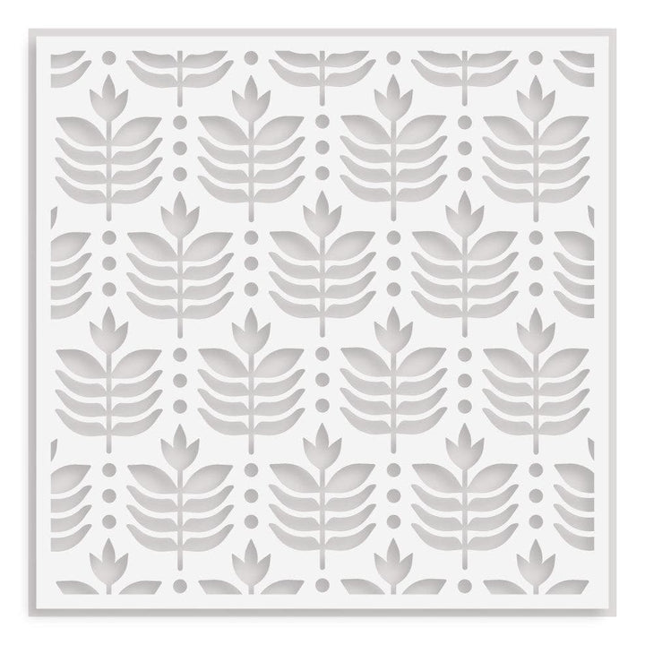 Deco Leaves Background Stencil