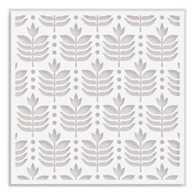 Deco Leaves Background Stencil