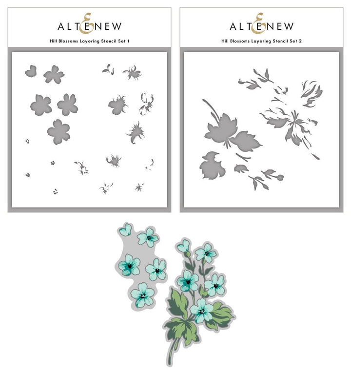 Altenew Stencil & Die Bundle Hill Blossoms Layering Stencil & Die Bundle