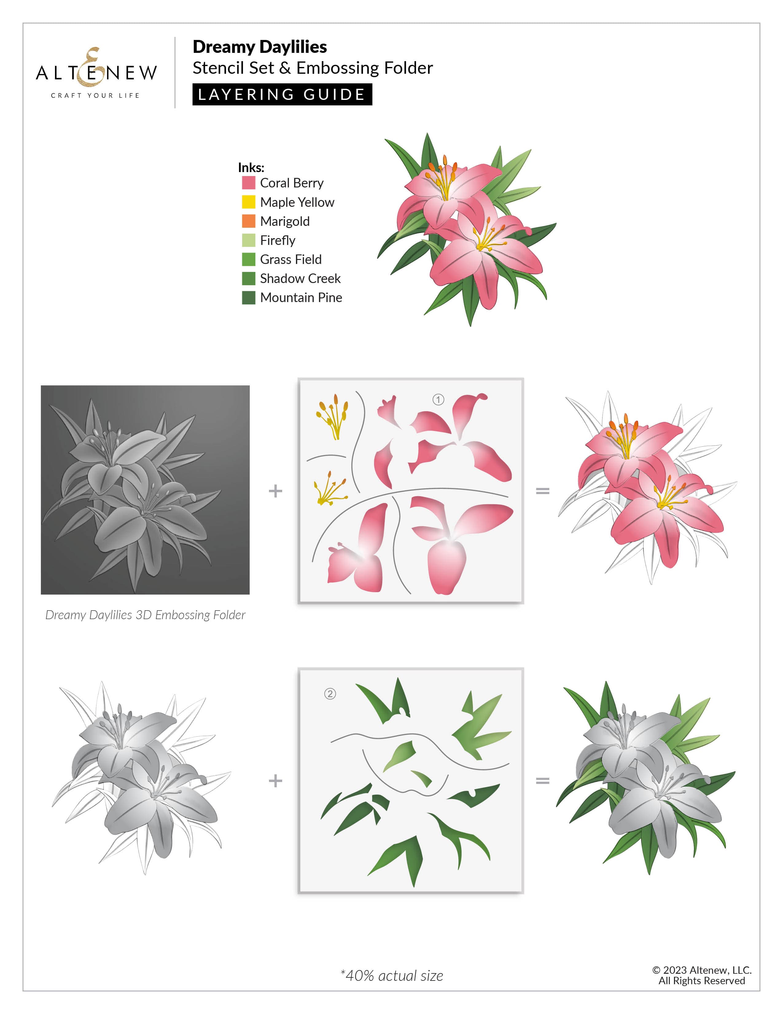 Dreamy Daylilies Stencil & Die Bundle | Altenew