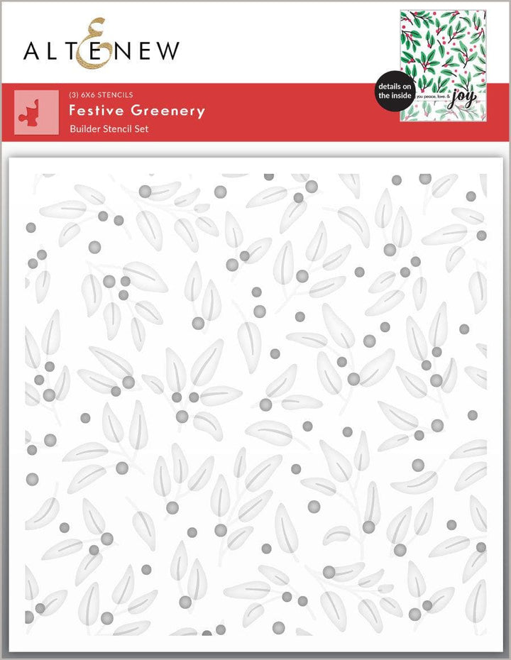 Altenew Stencil & Die & Embossing Folder Bundle Festive Greenery