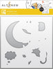 Altenew Dreamy Cat Simple Coloring Stencil showing a feline design with soft, flowing lines for coloring and crafting projects.