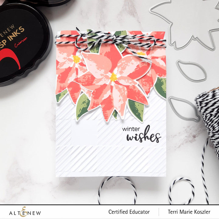 Photocentric Stencil Dry Brush Poinsettia Mask Stencil