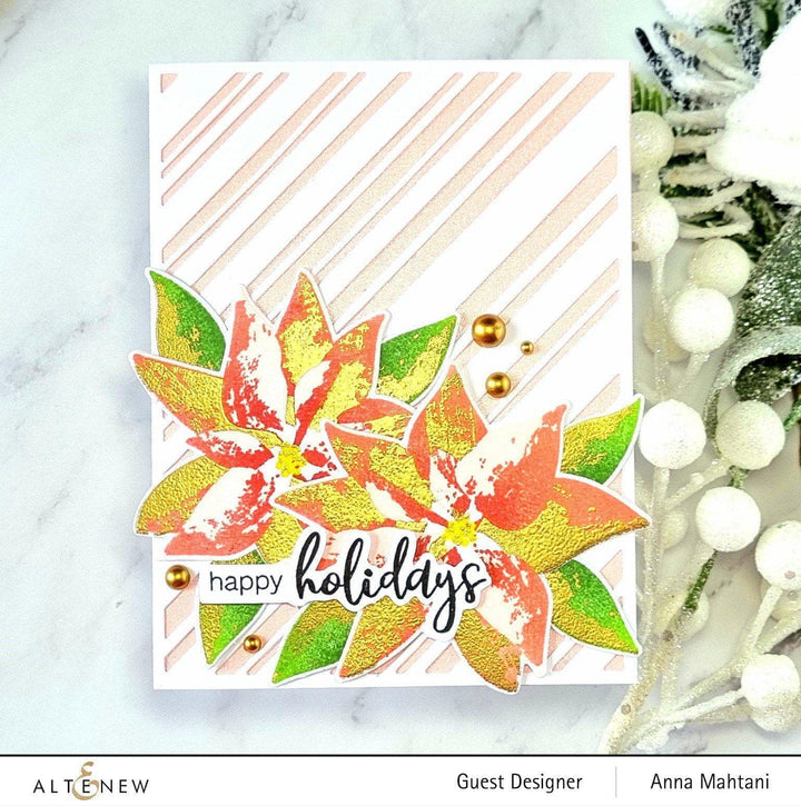 Photocentric Stencil Dry Brush Poinsettia Mask Stencil
