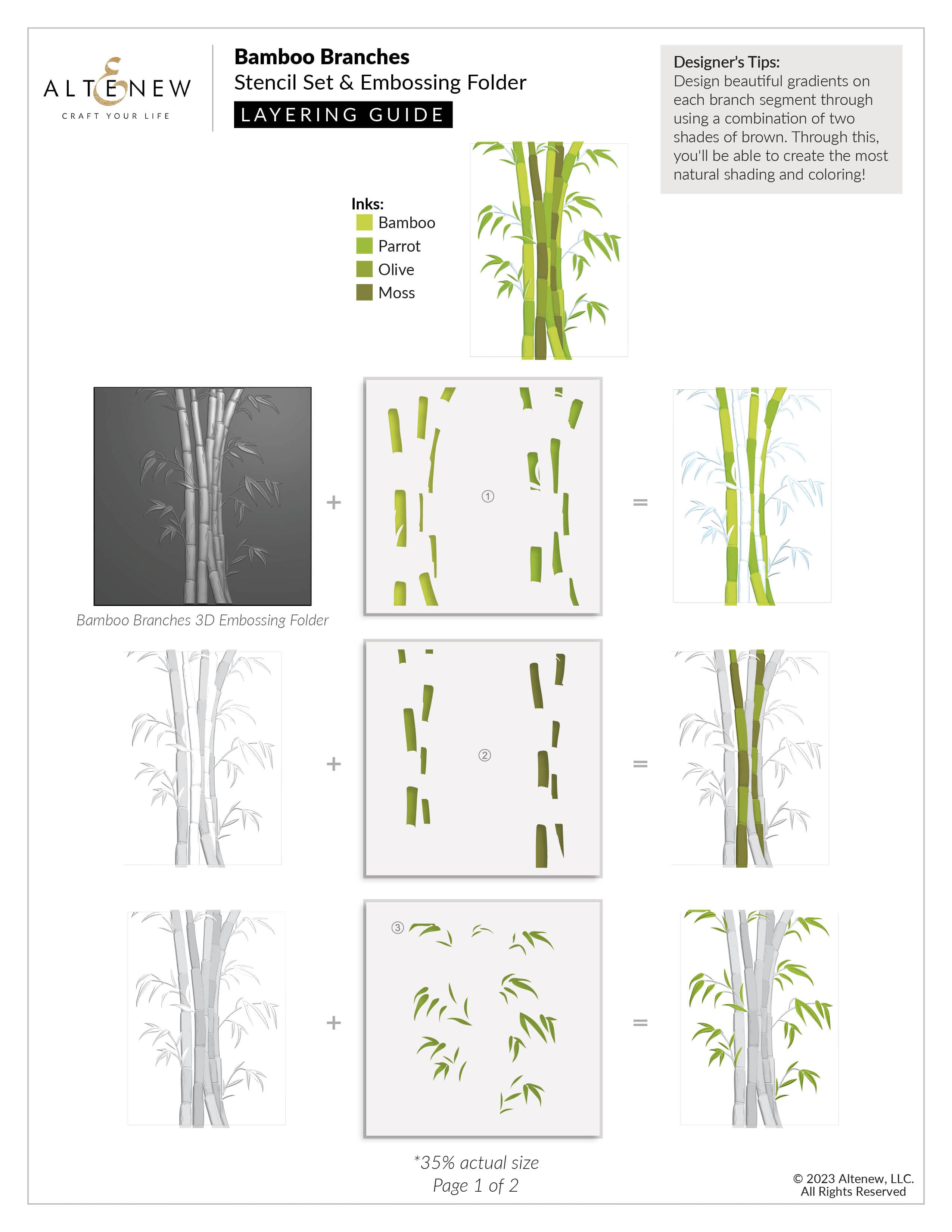 【オーダー品】Aサン様オーダーページ【ハンドメイド】 Bamboo Branches: Stencil & Embossing Folder Bundle | Altenew