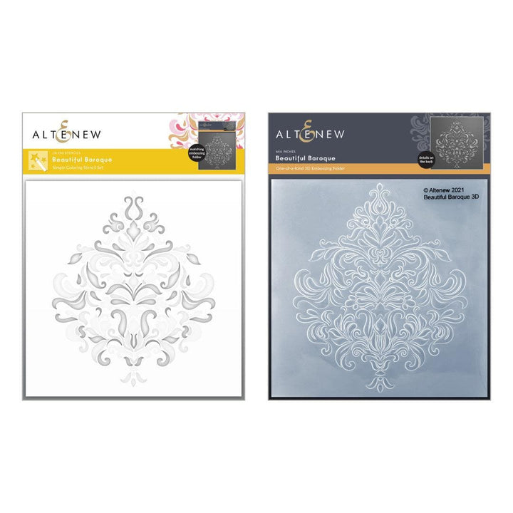 Altenew Stencil & Embossing Folder Bundle Beautiful Baroque Complete Bundle