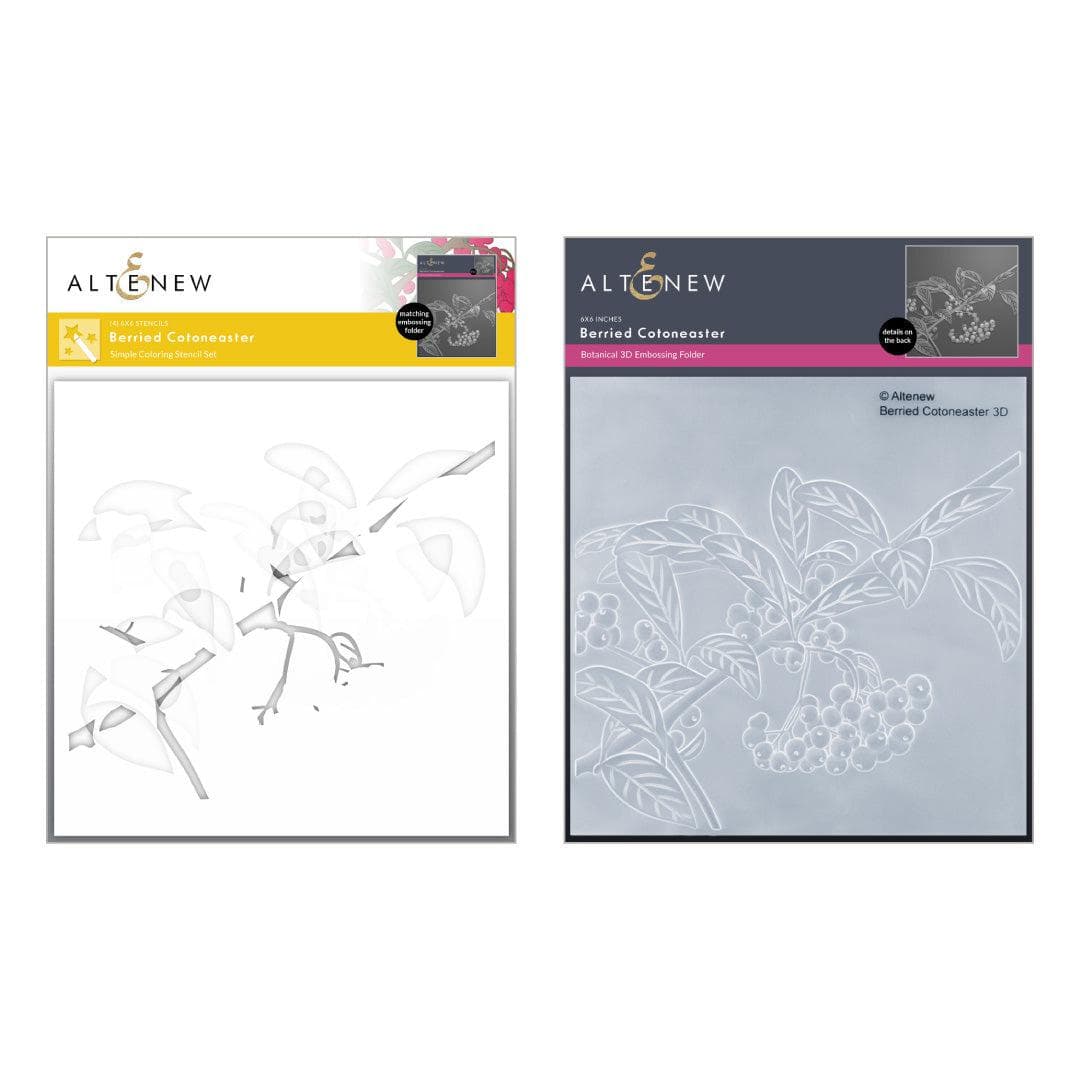 Altenew Stencil & Embossing Folder Bundle Berried Cotoneaster Complete Bundle