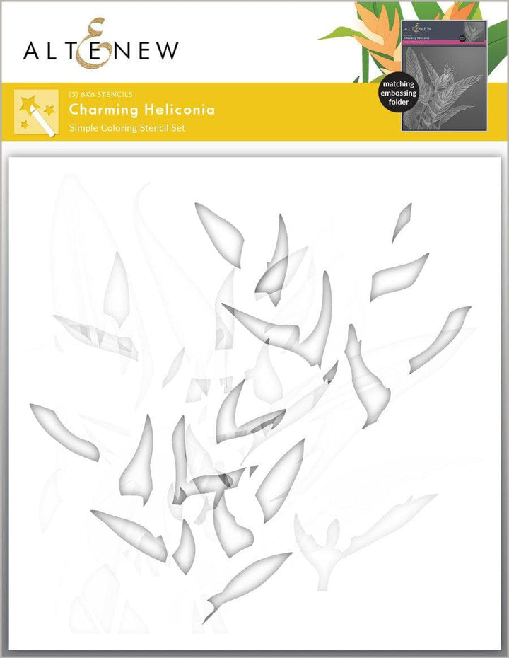 Altenew Stencil & Embossing Folder Bundle Charming Heliconia