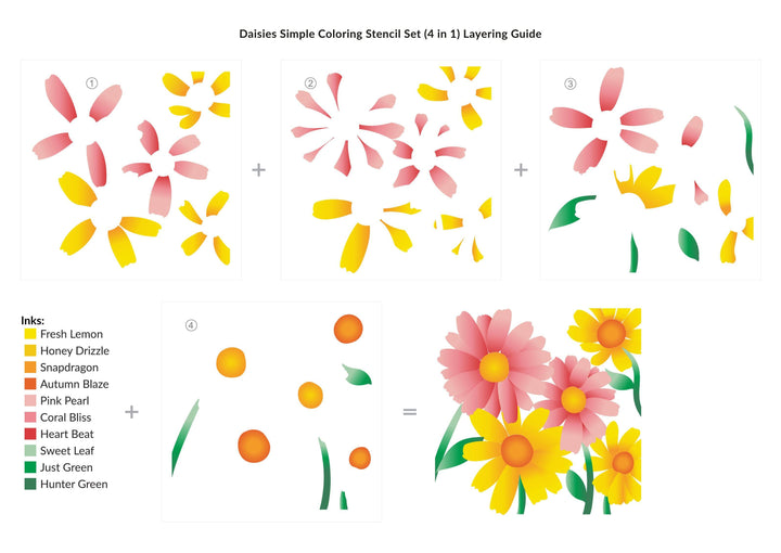 Altenew Stencil & Embossing Folder Bundle Daisies Complete Bundle