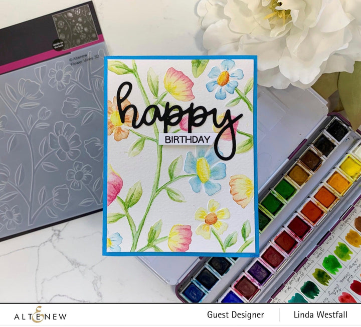 Altenew Stencil & Embossing Folder Bundle Flower Vines Embossing Folder & Stencil Bundle