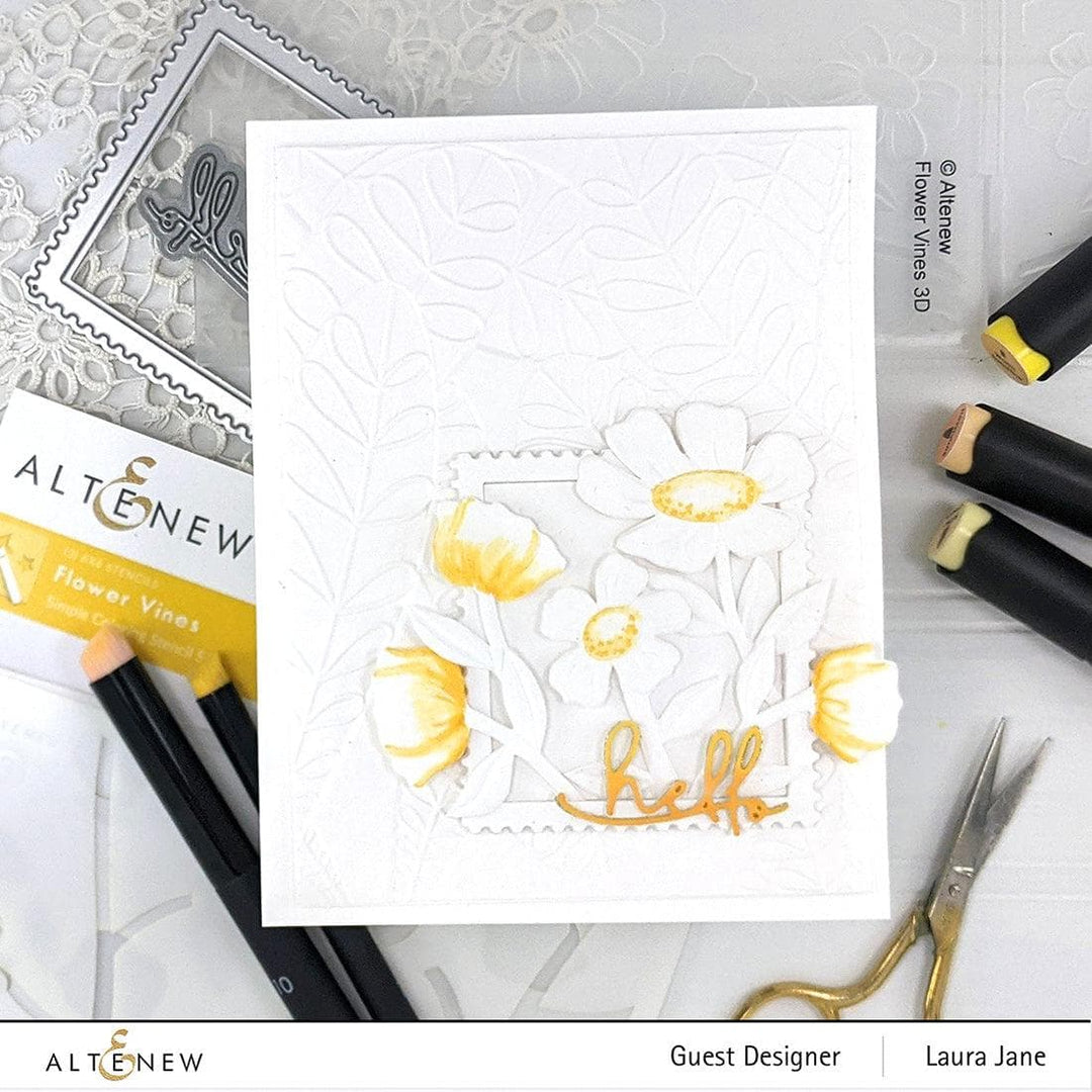 Altenew Stencil & Embossing Folder Bundle Flower Vines Embossing Folder & Stencil Bundle