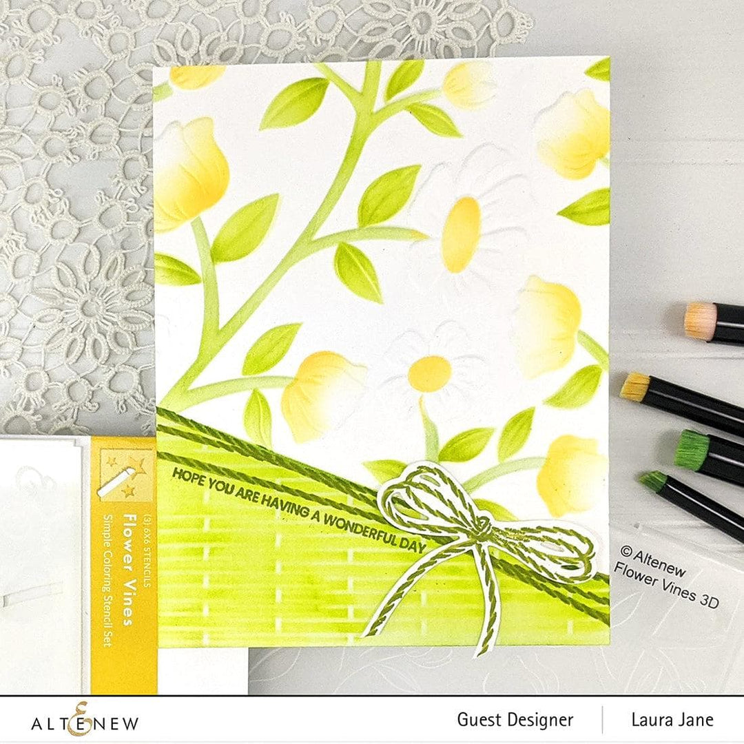 Altenew Stencil & Embossing Folder Bundle Flower Vines Embossing Folder & Stencil Bundle