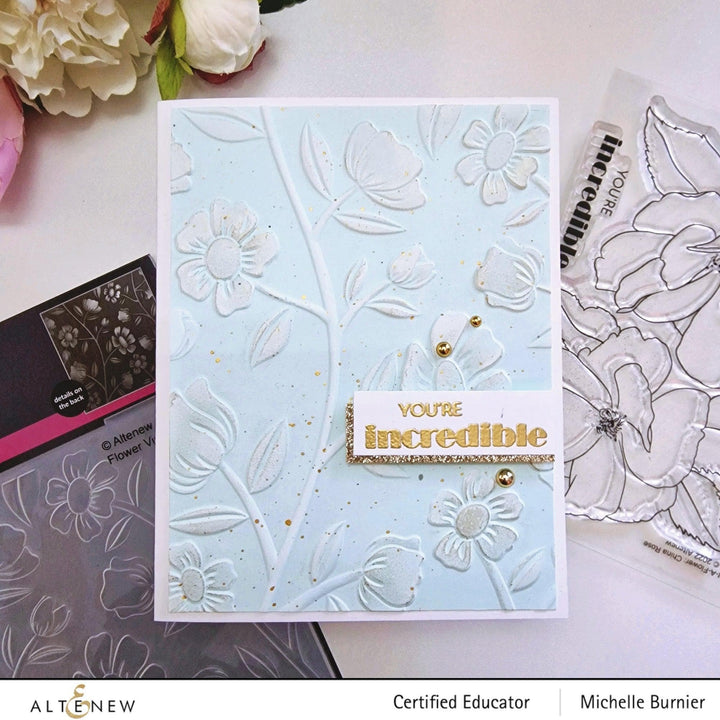 Altenew Stencil & Embossing Folder Bundle Flower Vines Embossing Folder & Stencil Bundle