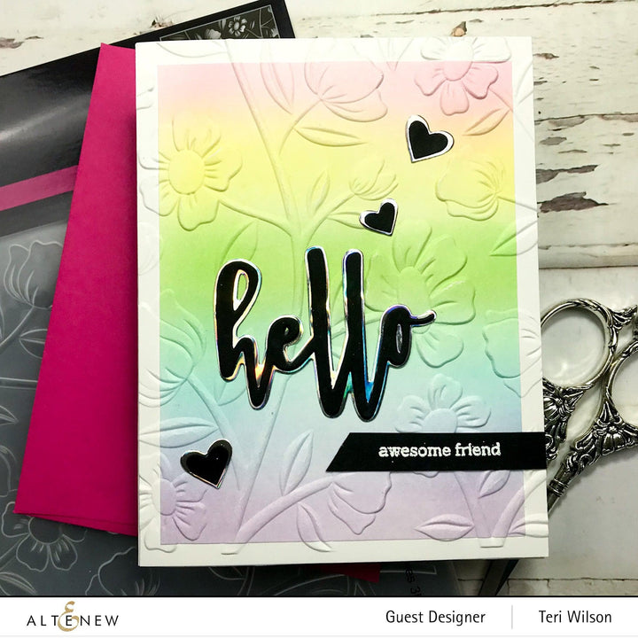 Altenew Stencil & Embossing Folder Bundle Flower Vines Embossing Folder & Stencil Bundle