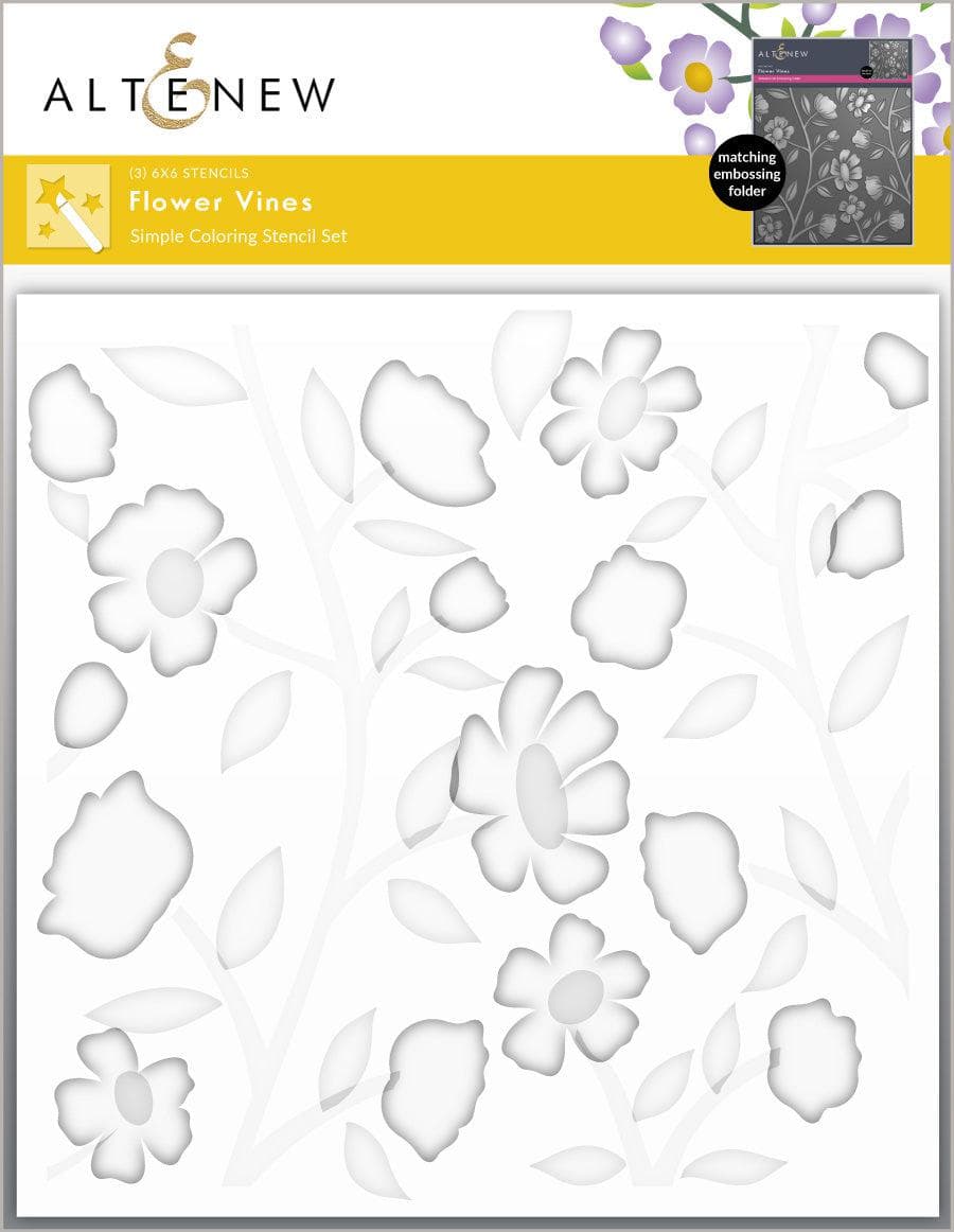 Altenew Stencil & Embossing Folder Bundle Flower Vines Embossing Folder & Stencil Bundle