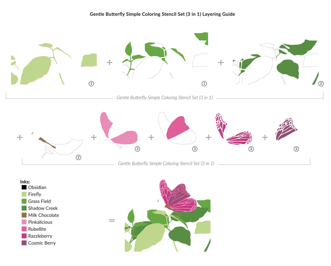 Altenew Stencil & Embossing Folder Bundle Gentle Butterfly Complete Bundle