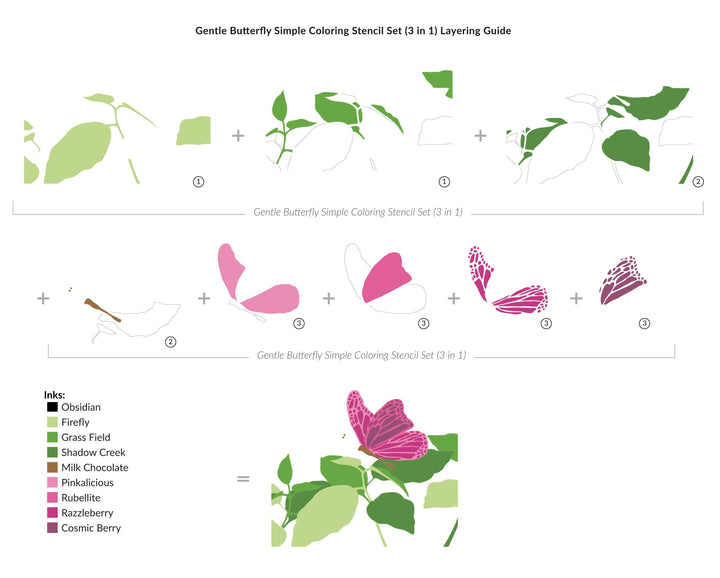 Altenew Stencil & Embossing Folder Bundle Gentle Butterfly Complete Bundle