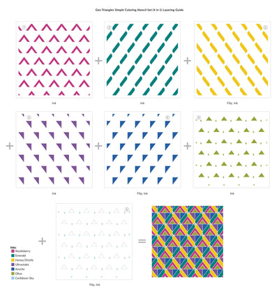 Altenew Stencil & Embossing Folder Bundle Geo Triangles Embossing Folder & Stencil Bundle